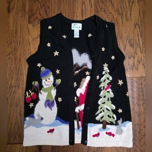 Festive winter sweater vest sz small